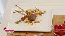 Capra giovane orobica mais rosso carote funghi e cremoso di patate