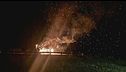 In fiamme il drago di Vaia