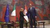 Meloni a Belgrado, "La Serbia in Ue"