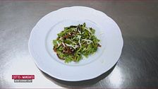 Tagliolini con spinaci guanciale e asparagi