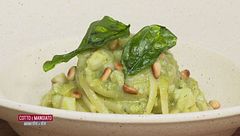 Linguine risottate con pesto e rana pescatrice