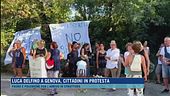 Luca Delfino a Genova, cittadini in protesta