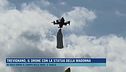 Trevignano, il drone con la statua della Madonna