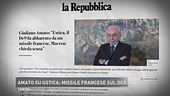 Amato su Ustica: "Missile francese sul DC9"