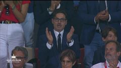 Pier Silvio Berlusconi commosso in tribuna