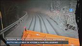 Modena, neve e strade imbiancate sull'Appennino