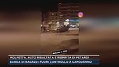 Molfetta, auto ribaltata e riempita di petardi
