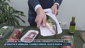 Spesa al supermercato con in prodotti italiani