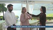 Alessia e il compagno, limousine e tavolo vista lago