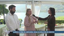 Alessia e il compagno, limousine e tavolo vista lago
