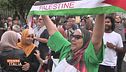 La piazza "pacifista" in favore della Palestina