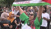 La piazza "pacifista" in favore della Palestina