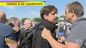 Spintoni e silenzi per il Tapiro ad Aurelio De Laurentiis