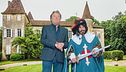 Enzino in Guascogna con un discendente di D'Artagnan