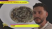 Il "Risotto, latte di capra, liquirizia, cappero e soia" di Davide Marzullo