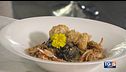 Tagliatelle al nero di seppia con scampi e colatura di alici