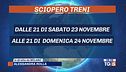 Difficoltà per i treni sciopero fino alle 21