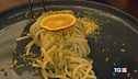 Spaghettoni con polvere di clementine, alici del Mediterraneo e mollica di pane croccante