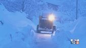 Freddo, neve e vento. Nave contro il molo