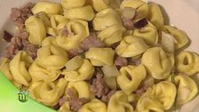 Tortellini melanzane e salsiccia e tortellini al gratin