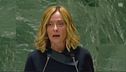 Meloni all'Onu, "Tregua subito"