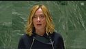 Meloni all'Onu, "Tregua subito"