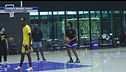 Lebron e Bronny James in campo insieme: il servizio