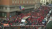 Tra cori e slogan, la CGIL guida la piazza pro-Palestina
