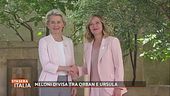 Giorgia Meloni divisa tra Orban e Ursula von der Leyen