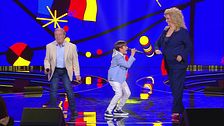 Alessandro Bruco, il nonno Antonio e Iva Zanicchi in "Il gatto e la volpe"