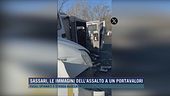 Sassari, le immagini dell'assalto a un portavalori