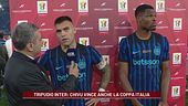 Inter, Lautaro Martinez e Dumfries dopo la vittoria della Coppa Italia: "Stagione molto positiva"