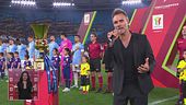 Nek canta l'Inno di Mameli prima della finale di Coppa Italia