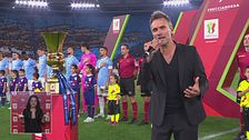 Nek canta l'Inno di Mameli prima della finale di Coppa Italia
