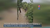 Chiavari, paura per la piena del torrente Entella