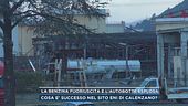 La benzina fuoriuscita e l'autobotte esplosa
