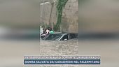 Intrappolata in auto durante un nubifragio