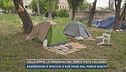 Colle Oppio, la tendopoli nel parco vista Colosseo
