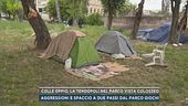 Colle Oppio, la tendopoli nel parco vista Colosseo