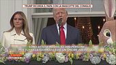 Trump ricorda Papa Francesco con la mascotte del coniglio