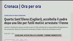 Cagliari, accoltella il padre, 17enne arrestato
