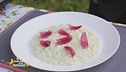 Risotto verza, crema di cocco e cipolla caramellata