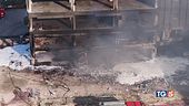 Incendio e paura nel palazzo dello spaccio