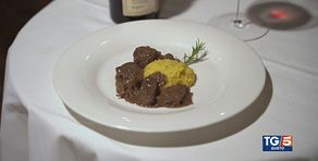 Spezzatino di manzo all'Enantio con la polenta