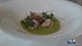 Totani con crema di piselli