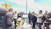 Una targa in memoria, "Basta armi in nome di Francesco"