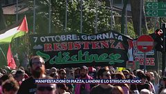 Manifestazioni di piazza: Landini e lo striscione choc