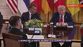 Il confronto tra Donald Trump, Volodymyr Zelensky e i leader europei in diretta da Washington