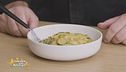 Tagliatelle con crema di zucca e zucchine