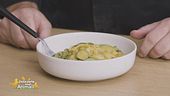 Tagliatelle con crema di zucca e zucchine